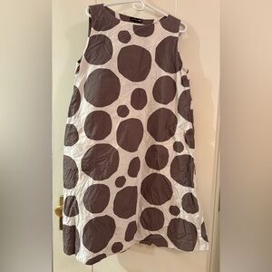 Uniqlo Brown and White Polka Dot Midi Dress